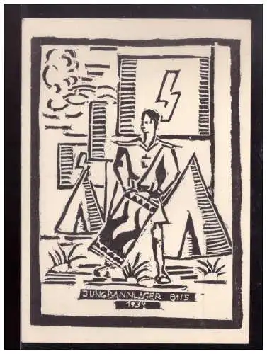 [Propagandapostkarte] Dt- Reich (023595) Propaganda Postkarte HJ (Hitlerjugend Jungbannlager 81/5 1934, ungebraucht. 