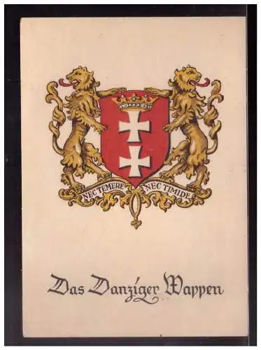 [Propagandapostkarte] Danzig (023606) Postkarte Das Danziger Wappen, mit MNR 306/ 308 blanco mit Sonderstempel Danzig 19.9.1939. 