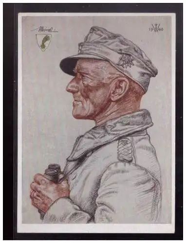 [Propagandapostkarte] Dt- Reich (023618) Propaganda Willrichkarte, Oberst Meindl, gelaufen Brandenburg 1941. 