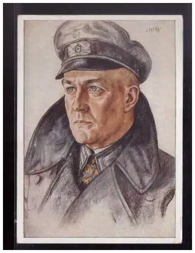 [Propagandapostkarte] Dt- Reich (023623) Propaganda VDA Willrichkarte Männer der Westfront, Ein Regimentskommandeur, gelaufen Brandenburg. 