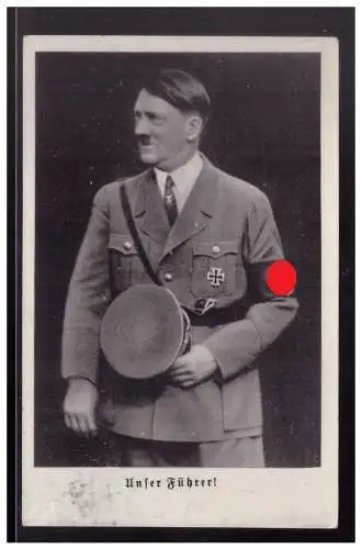 [Propagandapostkarte] Dt- Reich (023820) Propagandakarte Unser Führer, gelaufen  mit Werbestempel der Führer in Wien, gelaufen 18.3.1938. 