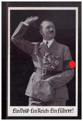 [Propagandapostkarte] Dt- Reich (023821) Propagandakarte Ein Volk, Ein Reich, Ein Führer! mit 2 versch. Stempel SST Kiel, TST Nürnberg. 