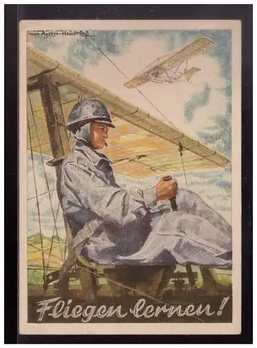 [Propagandapostkarte] Dt- Reich (023829) Propagandakiarte Fliegen lernen! NSFK Karte, ungebraucht. 