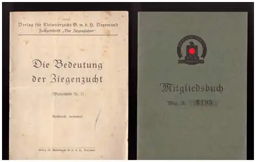 Dt- Reich (023838) Mitgliedsbuch Ziegenzucht- Verband Broschüre Bedeutung der Ziegenzucht, ungebraucht