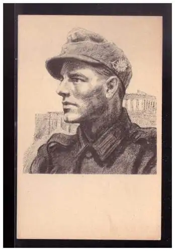[Propagandapostkarte] Dt- Reich (023979) Propagandakarte mit Bild eines Gebirgsjäger, ungebraucht. 