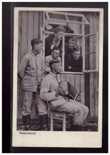 [Propagandapostkarte] Dt- Reich (023982) Propaganda, AK Feierabend, gelaufen mit TST Gmünd am 1.9.1939!! (Beginn II WK). 