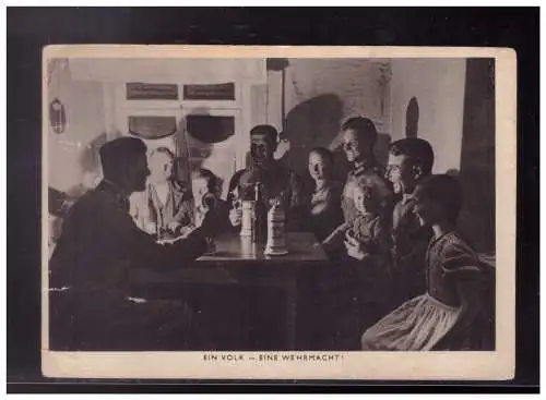 [Propagandapostkarte] Dt- Reich (023989) Propagandakarte Ein Volk- Eine Wehrmacht, gelaufen mit Feldpost 1944. 