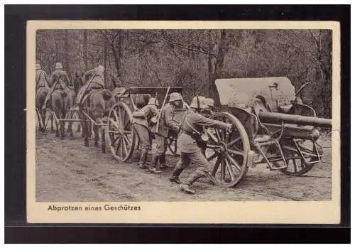 [Propagandapostkarte] Dt- Reich (024000) Propagandakarte Wehrmacht Bilderserie 32, Abprotzen eines Geschützes, gelaufen 20.5.1940. 