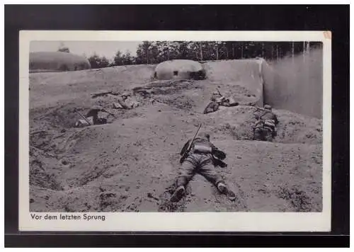 [Propagandapostkarte] Dt- Reich (024048) Propagandakarte Wehrmacht Bilderserie, Vor dem letzten Sprung, gelaufen mit Feldpost 18.4.1940. 