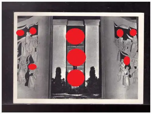 [Propagandapostkarte] Dt- Reich (024049) Propagandakarte Wien, Messepalast, Ausstellung 1918, Büste von Adolf Hitler, Fahnen blanco gest. 