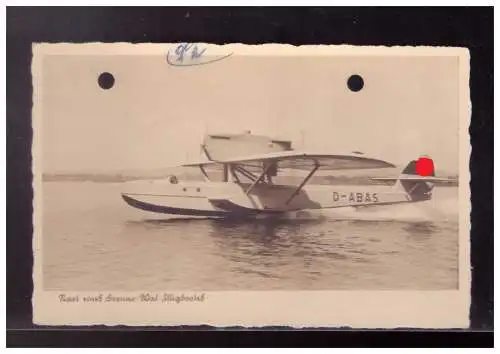 [Propagandapostkarte] Dt- Reich (024117) Propagandakarte Start eines Dorniers Flugboot, ungebraucht Aktengelocht. 