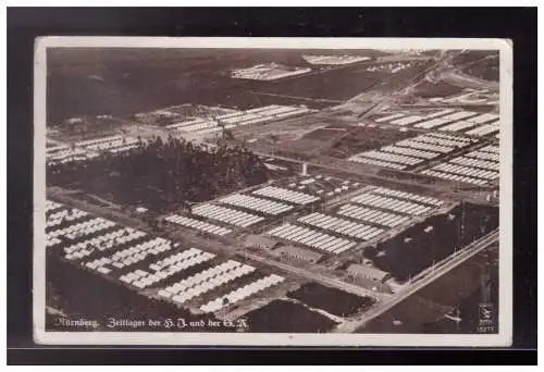[Propagandapostkarte] Dt- Reich (024147) Propaganda AK Nürnberg Zeltlager der SA und HJ, gelaufen mit SST München 1943. 