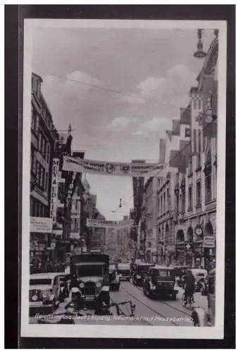 [Propagandapostkarte] Dt- Reich (024175) Propaganda AK Reichsmessestadt Leipzig, Neumarkt mit Messebetrieb, blanco SST 5.3.1941. 