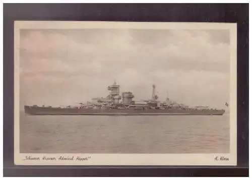 [Propagandapostkarte] Dt- Reich (024530) Propagandakarte Schwerer Kreuzer Admiral Hipper, gel. mit FP Stralsund am 1.4.1940. 