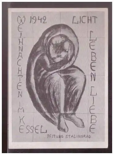 [Propagandapostkarte] Bund (024534) Gedenkkarte Stalingrad Madonna Kaiser Wilhelm Gedachtnis-kirche, ungebraucht. 