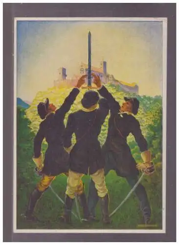 [Propagandapostkarte] DT- Reich (W00305) Propagandakarte Wartburggeist, Herrausgeber Verlag der deutschen Burschenschaft, gestempelt Leipzig. 