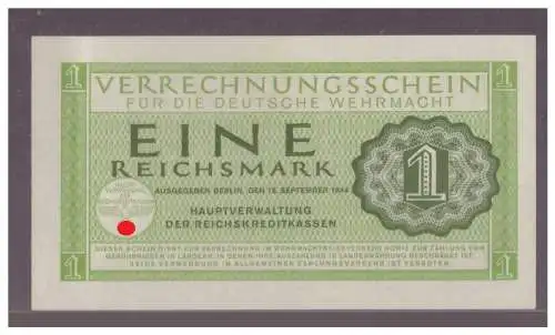 Dt-Reich (024585) 1 Reichsmark, Verrechnungsschein  für die Deutsche Wehrmacht