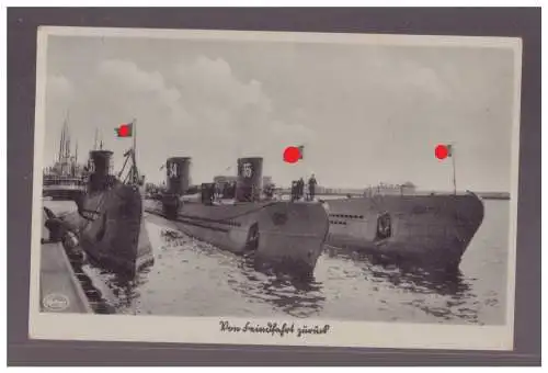 [Propagandapostkarte] Dt- Reich (024588) Propagandakarte Unsere Reichsmarine, U- Boote Von Feindfahrt zurück, ungebraucht. 