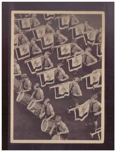 [Propagandapostkarte] Dt- Reich (024603) Propagandakarte, Hitlerjugend HJ, Fanfarenjubel der Jugend, gelaufen. 