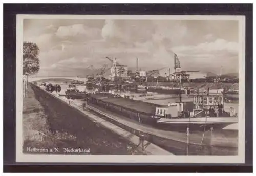 [Propagandapostkarte] Dt- Reich (024608) Ansichtskarte Heilbronn Neckarkanal, blanco gest mit SST  Deutsche Meisterschaftsrudern 20-21.8.1938. 