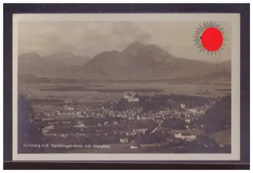 [Propagandapostkarte] Dt- Reich (024609) Propagandakarte Hackenkreuzsonne über Salzburg 1936 nach Wildemann, gelaufen. 