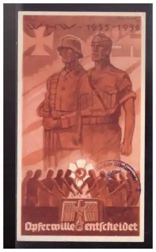 Dt- Reich (024649) Propaganda WHW Türblatt, Opferwille entscheidet, 1935/ 1936