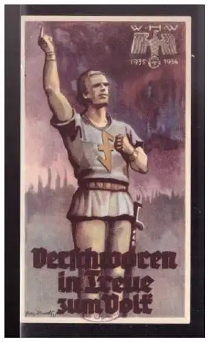 Dt- Reich (024650) Propaganda WHW Türblatt, Verschworen in Treue zum Volk, 1935/ 1936