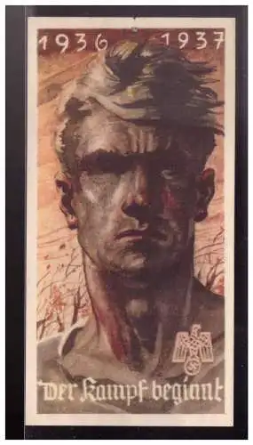Dt- Reich (024652) Propaganda WHW Türblatt Der Kampf beginnt 1936/ 1937