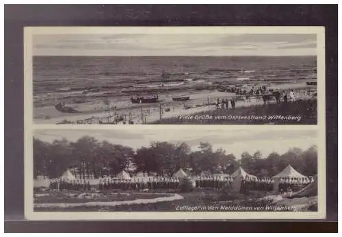 [Propagandapostkarte] Dt- Reich (024656) Propagandakarte Sachsenlager der HJ (Hitlerjugend) Wittenberg/ Pommern, gel mit Werbestempel 24.7.37. 