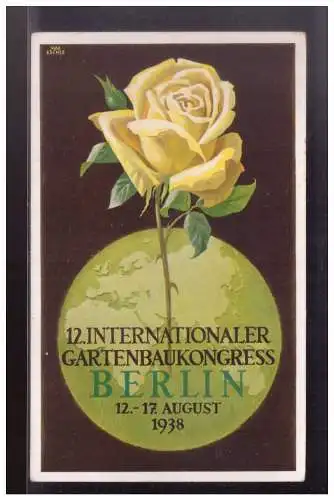 [Ansichtskarte] Dt- Reich (024674) Propaganda AK Berlin 12. Internationaler Gartenbaukongress Berlin 1938, blanco gest mit SST 1938/ 39. 