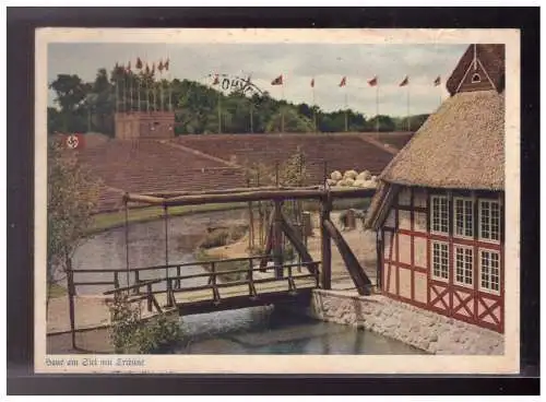 [Propagandapostkarte] Dt-Reich (024676) AK  Bookholzberg, Niederdeutsche Gedenkstätte Stedingehre, Gau Weser-Ems, gel. mit SST 17.6. 