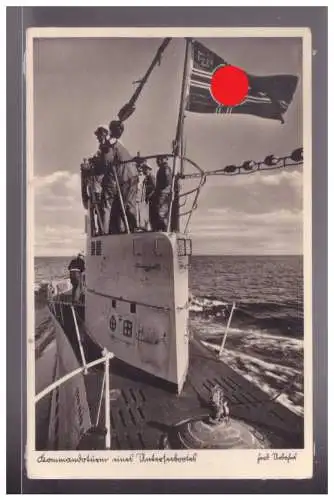 [Propagandapostkarte] Dt-Reich (024695) Propagandakarte Kommandoturm eines Unterseebootes, gelaufen Briefmarke entfernt. 