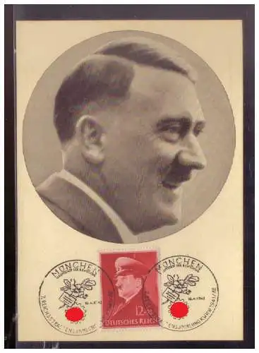 [Propagandapostkarte] Dt- Reich (024736) Propagandakarte, Männer der Zeit der Führer, als Maximumkarte mit SST München 12.4.1942. 