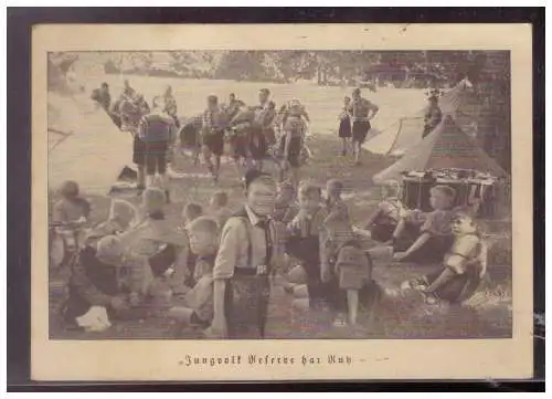 [Propagandapostkarte] Dt- Reich (024737) Propagandakarte,Hj, Hitlerjugend, Jungvolk Reserve hat Ruh, ungebraucht. 