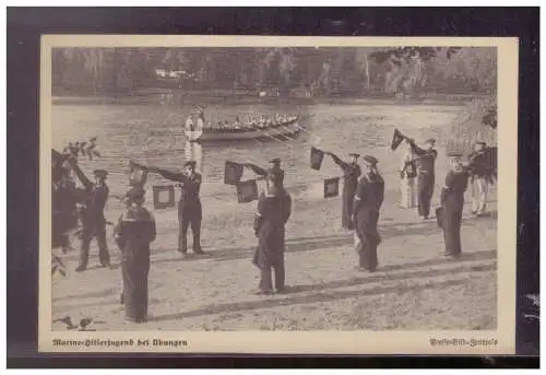 [Propagandapostkarte] Dt- Reich (024738) Propagandakarte,Hj, Hitlerjugend, Marine Hitlerjugend bei Übungen, ungebraucht. 
