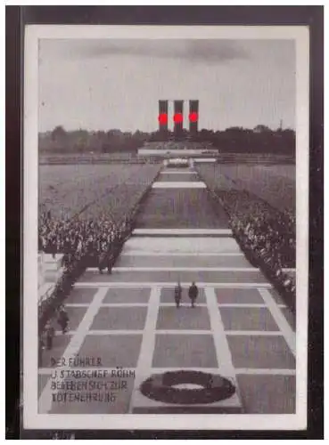 [Propagandapostkarte] Dt- Reich (024745) Propaganda Reichsparteitag Nürnberg Der Führer, Röhm begeben sich zur Totenehrung, ungebraucht. 