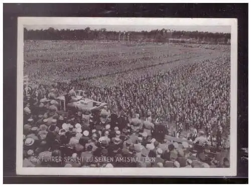 [Propagandapostkarte] Dt- Reich (024749) Propaganda Reichsparteitag Nürnberg der Führer spricht zu seinen Amtswaltern, ungebraucht. 