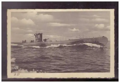 [Propagandapostkarte] Dt- Reich (024754) Propagandakarte Marine Unterseeboot U27, ungebraucht. 