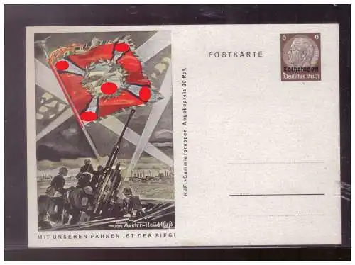 [Propagandapostkarte] Dt- Reich (024779) Propaganda WKII Lothringen Ganzsache P5/ 02 Fliegerabwehrkanone, ungebraucht. 