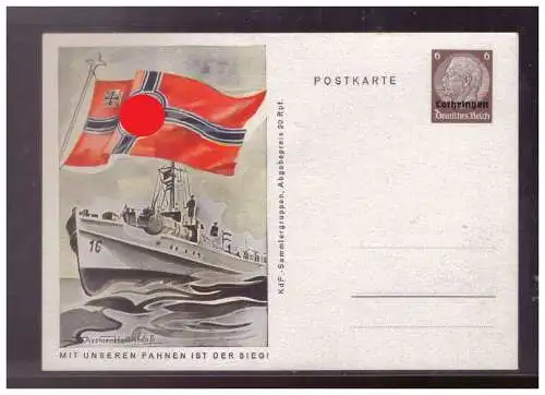 [Propagandapostkarte] Dt- Reich (024780) Propaganda WKII Lothringen Ganzsache P5/ 07 Schnellboote, ungebraucht. 