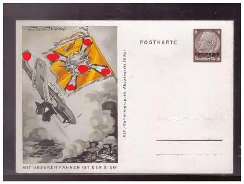 [Propagandapostkarte] Dt- Reich (024781) Propaganda WKII Lothringen Ganzsache P5/ 08 Sturzkampfbomber, ungebraucht. 