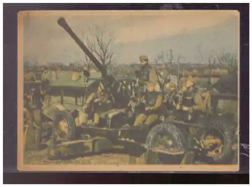 [Propagandapostkarte] Dt- Reich (024786) Propaganda Flakbatterie in Stellung, ungebraucht. 