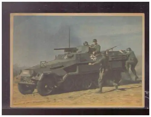 [Propagandapostkarte] Dt- Reich (024787) Propaganda Panzergrenadiere vor dem Abmarsch, ungebraucht. 