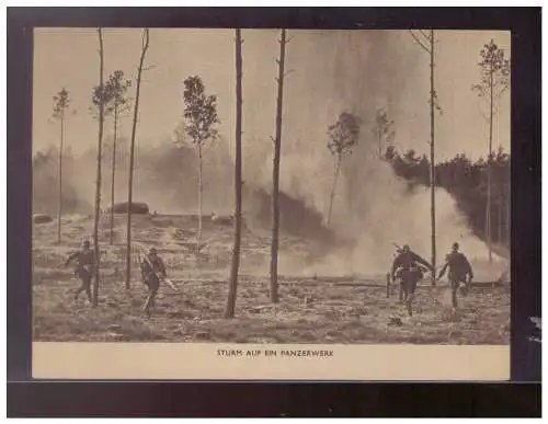 [Propagandapostkarte] Dt- Reich (024790) Propaganda Sturm auf ein Panzerwerk, ungebraucht. 