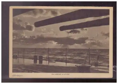 [Propagandapostkarte] Dt- Reich (024795) Propagandakarte Maiabend auf See, gel mit TST Nürnberg 20.8.1941. 