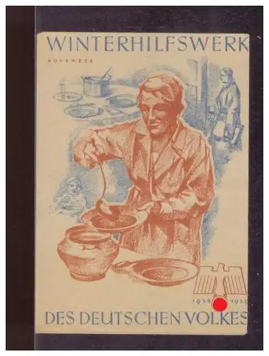 Dt- Reich (024874) Propaganda WHW Türblatt Des Deutschen Volkes, Winterhilfswerk, November 1938/ 1939