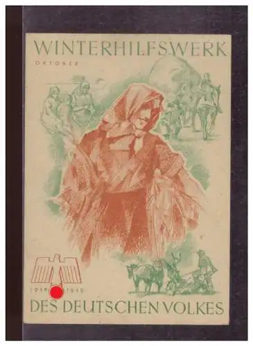 Dt- Reich (024875) Propaganda WHW Türblatt Des Deutschen Volkes, Winterhilfswerk, Oktober 1938/ 1939