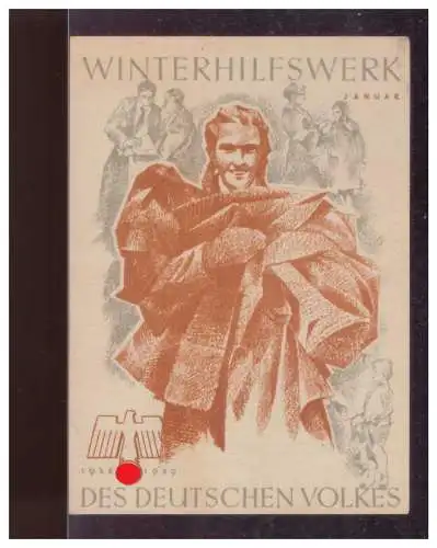 Dt- Reich (024881) Propaganda WHW Türblatt Des Deutschen Volkes, Winterhilfswerk, Januar 1938/ 1939