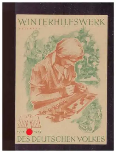 Dt- Reich (024883) Propaganda WHW Türblatt Des Deutschen Volkes, Winterhilfswerk, Dezember 1938/ 1939