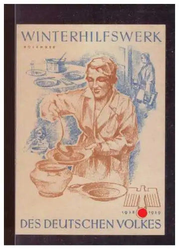 Dt- Reich (024884) Propaganda WHW Türblatt Des Deutschen Volkes, Winterhilfswerk, November 1938/ 1939